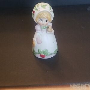 Jasco Merri-Bells Strawberry Patches Bisque Bell Vintage Taiwan